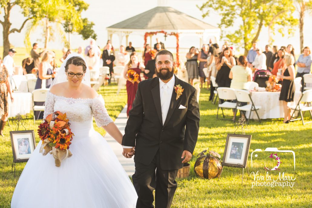 Walking away, happy to be finally married!