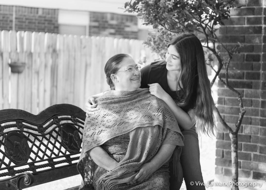 Taking photos with grandparents in Houston
