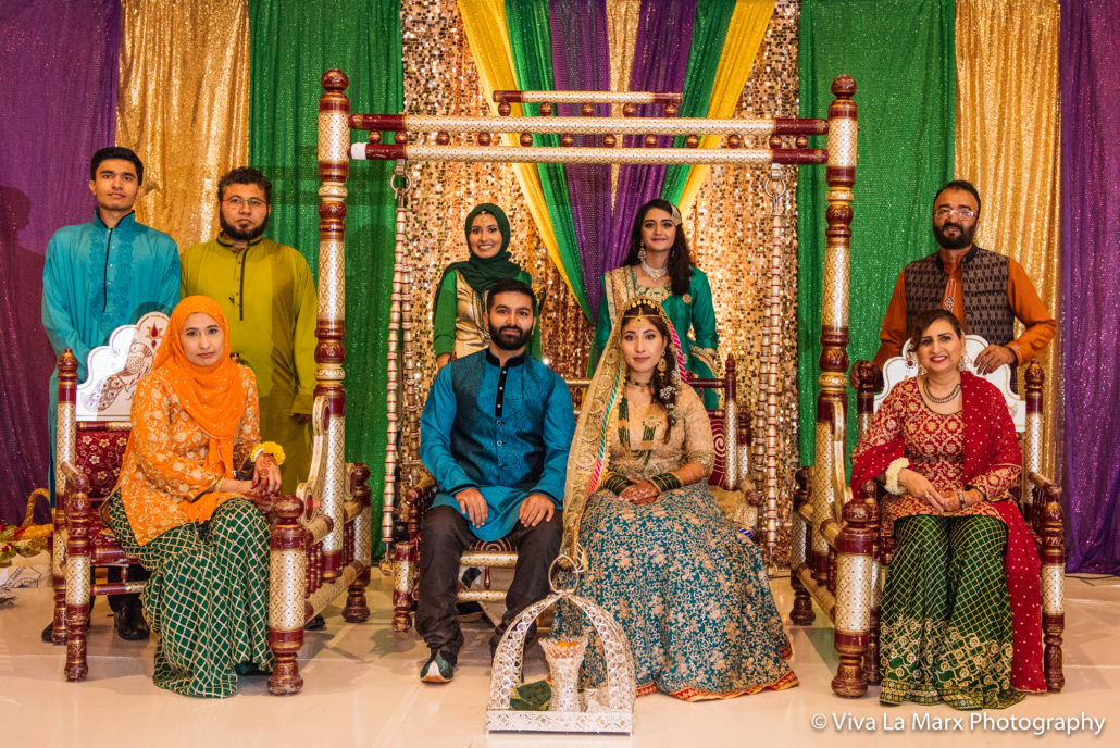 Family portrait at Houston Pakistani Wedding