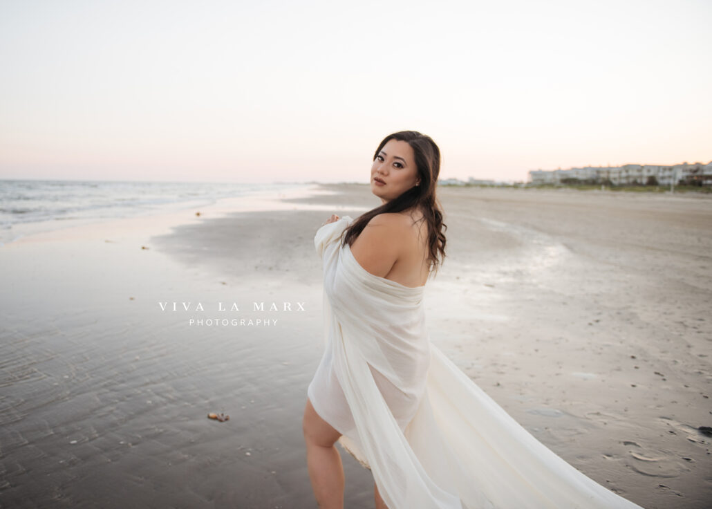 Boudoir session in Galveston beach